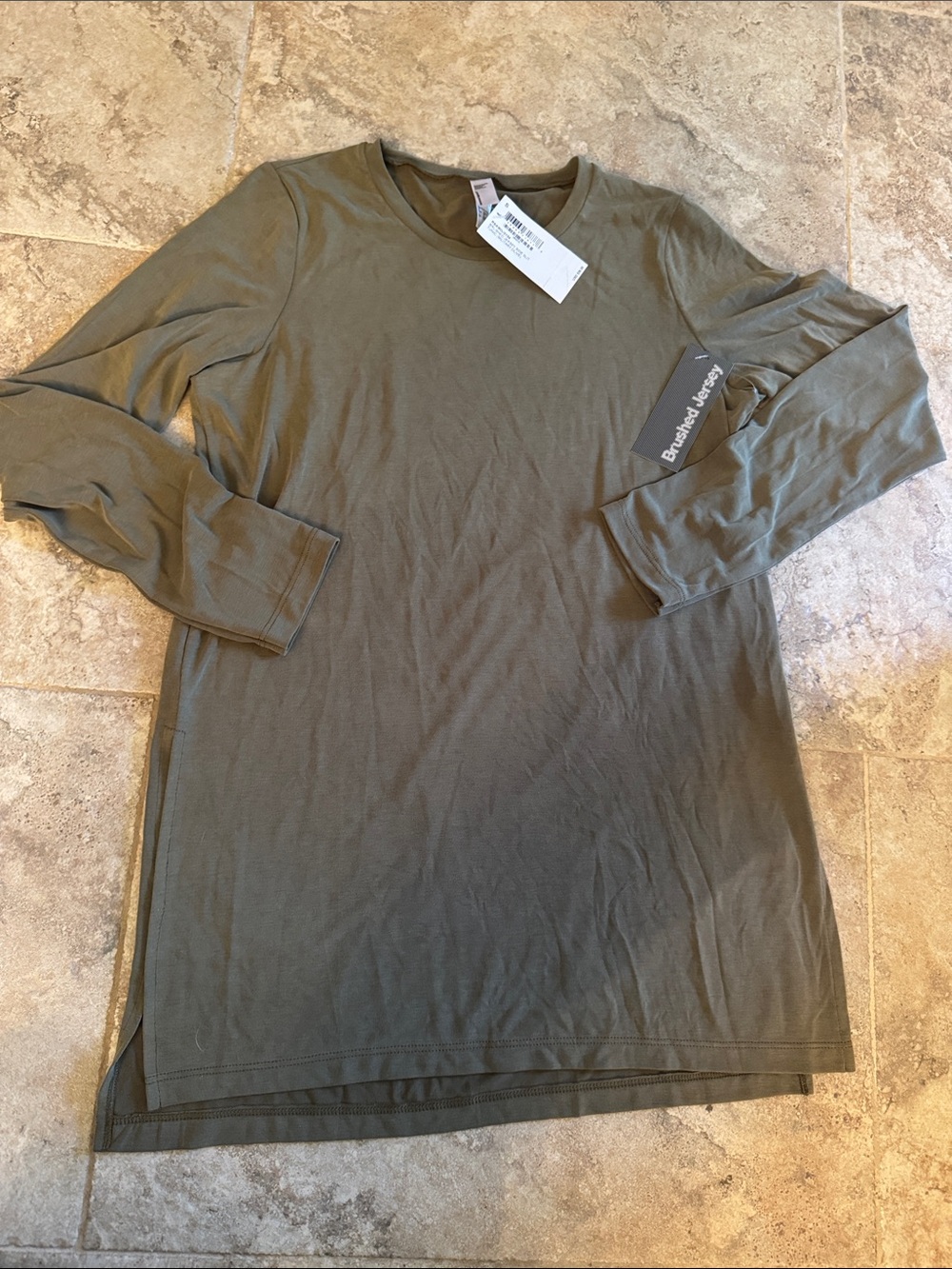 NWT American Apparel Olive Long Sleeve Crewneck tunic top woman’s size small